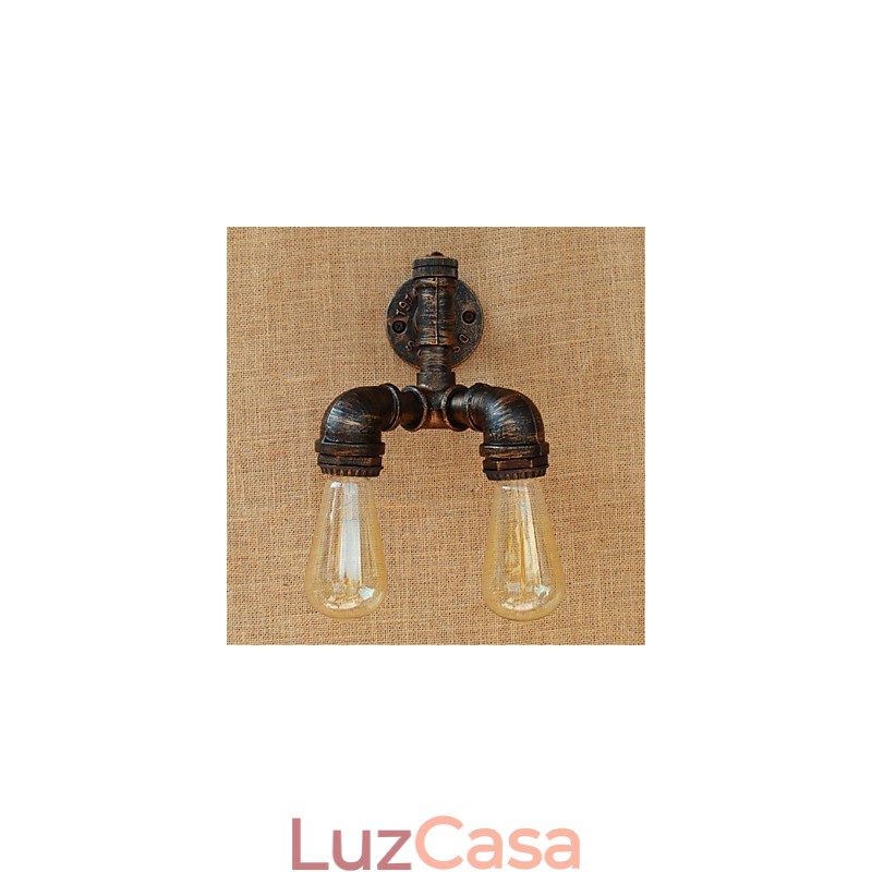 Pintura rústica de chalé para arandelas de parede com luz ambiente