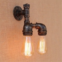 Pintura rústica de chalé para arandelas de parede com luz ambiente