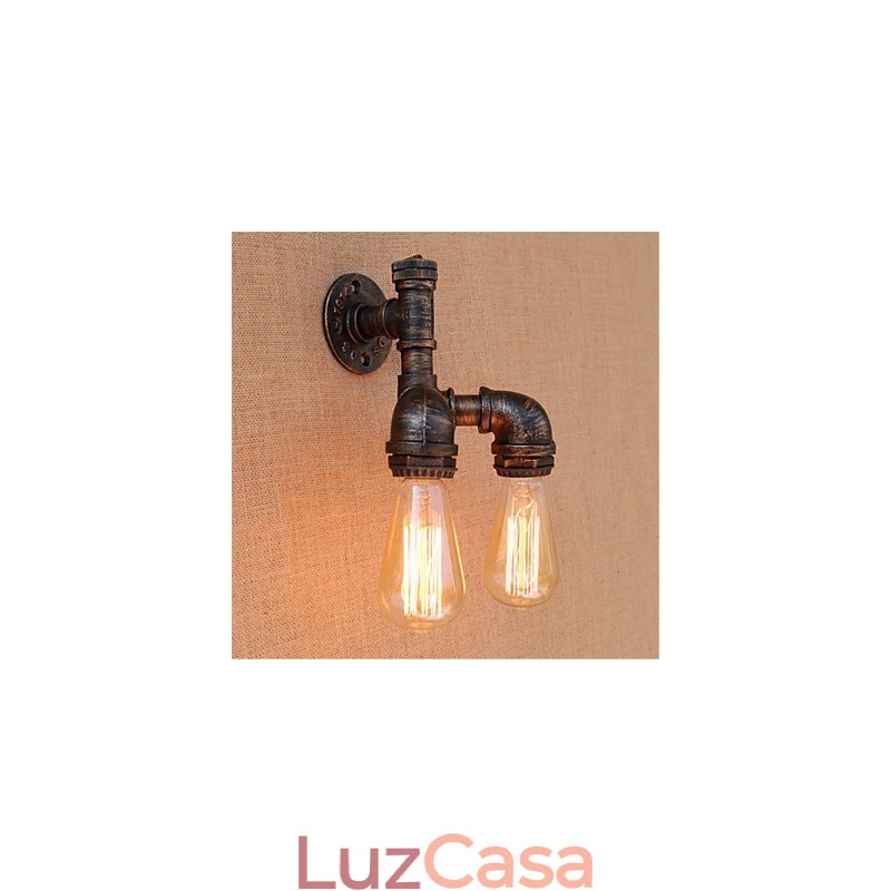 Pintura rústica de chalé para arandelas de parede com luz ambiente
