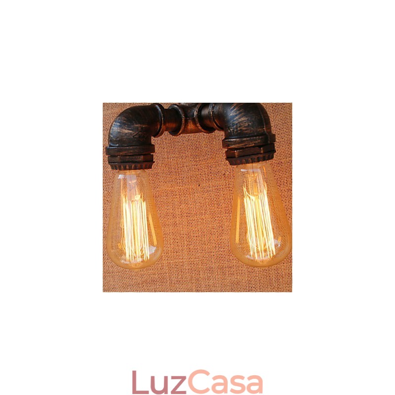Pintura rústica de chalé para arandelas de parede com luz ambiente