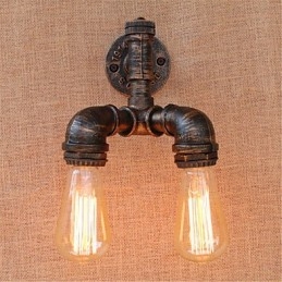 Pintura rústica de chalé para arandelas de parede com luz ambiente
