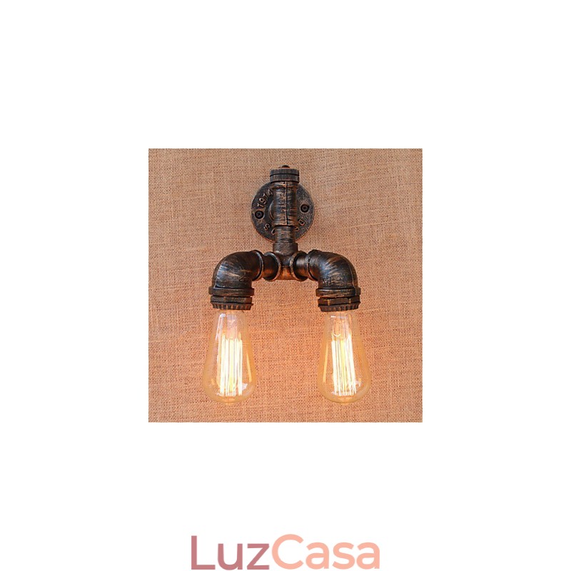 Pintura rústica de chalé para arandelas de parede com luz ambiente