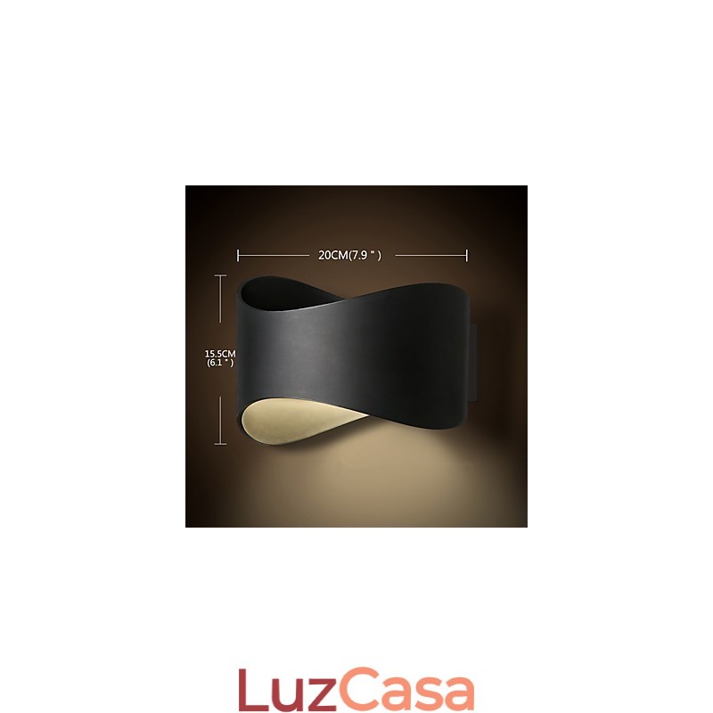 Acabamento em óxido preto contemporâneo moderno para arandelas de parede estilo mini com luz ambiente