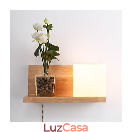 Apliques de parede de madeira Max Country Style com interruptor Apliques de parede de madeira Max Country Style com interruptor