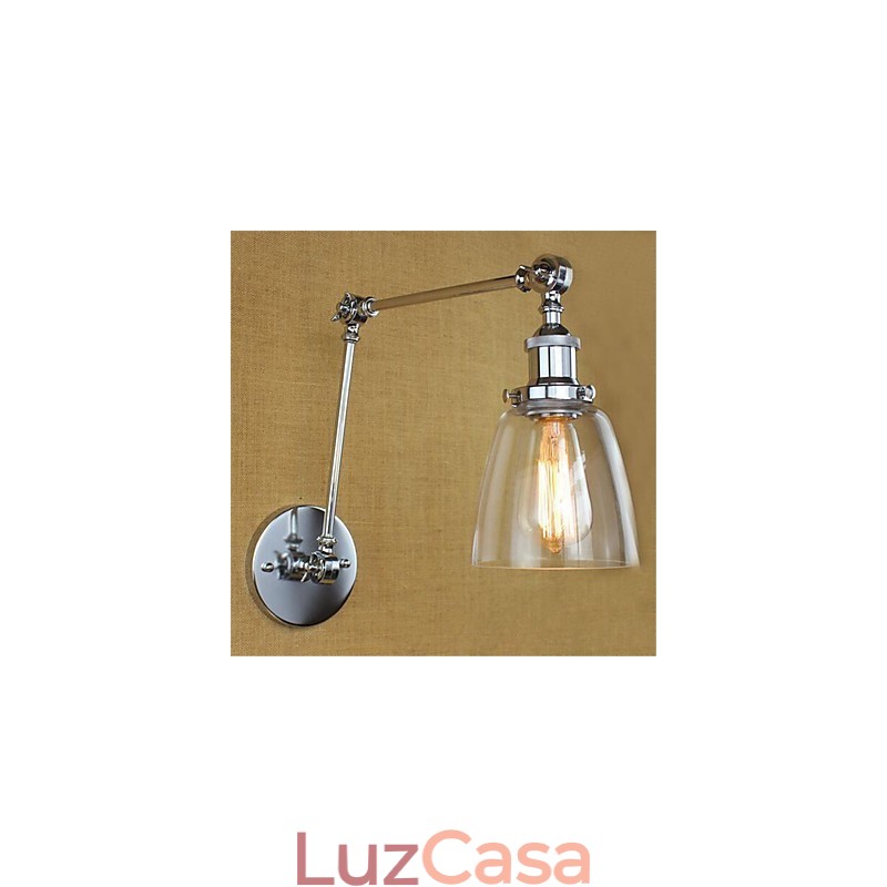 Lodge rústico Country Retro galvanizado com recurso para braço ajustável em altura e ângulo, proteção ocular