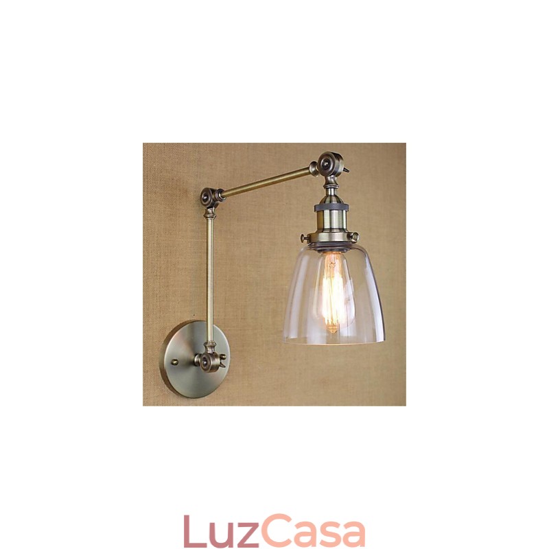 Lodge rústico Country Retro galvanizado com recurso para braço ajustável em altura e ângulo, proteção ocular