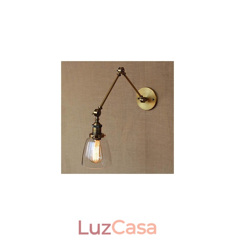Lodge rústico Country Retro galvanizado com recurso para braço ajustável em altura e ângulo, proteção ocular