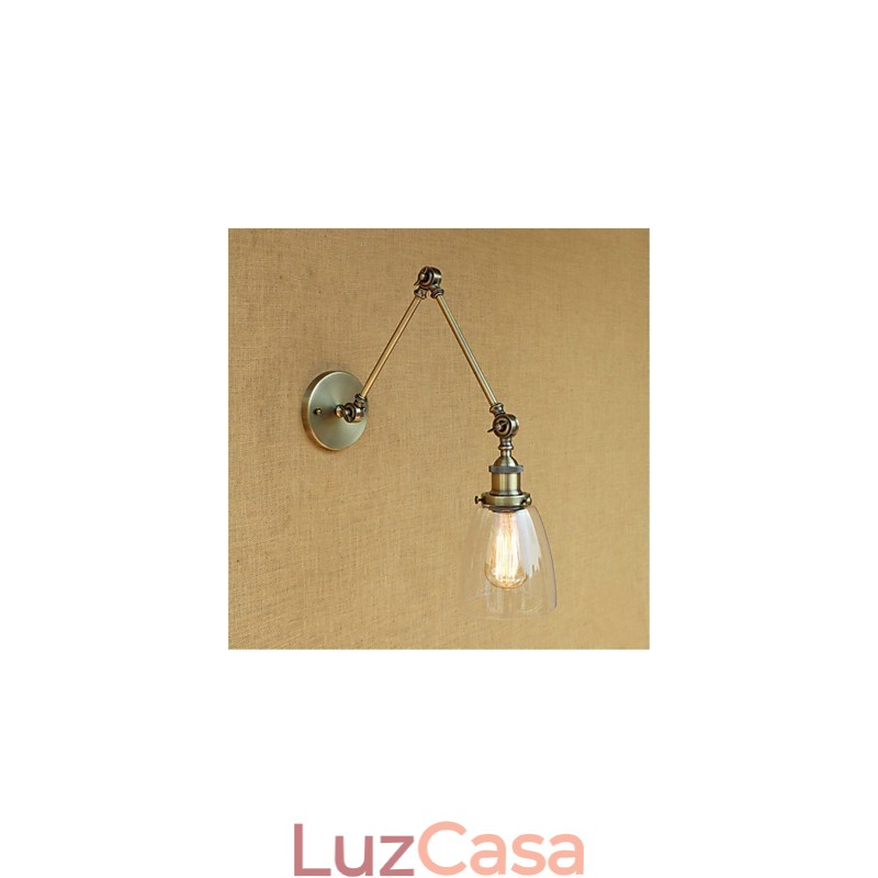 Lodge rústico Country Retro galvanizado com recurso para braço ajustável em altura e ângulo, proteção ocular