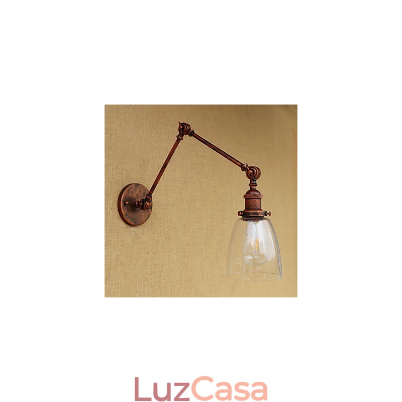 Lodge rústico Country Retro galvanizado com recurso para braço ajustável em altura e ângulo, proteção ocular