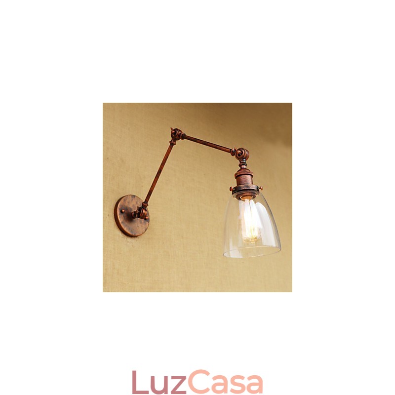Lodge rústico Country Retro galvanizado com recurso para braço ajustável em altura e ângulo, proteção ocular