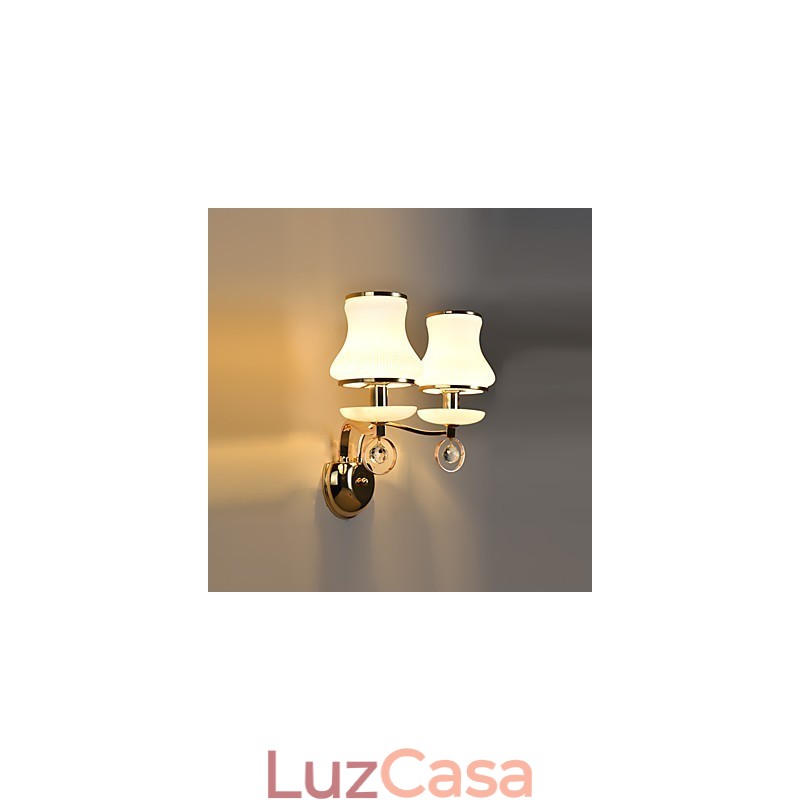 Recurso eletrogalvanizado contemporâneo moderno para arandelas de parede de luz ambiente de cristal