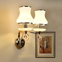 Recurso eletrogalvanizado contemporâneo moderno para arandelas de parede de luz ambiente de cristal