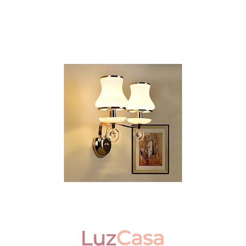 Recurso eletrogalvanizado contemporâneo moderno para arandelas de parede de luz ambiente de cristal