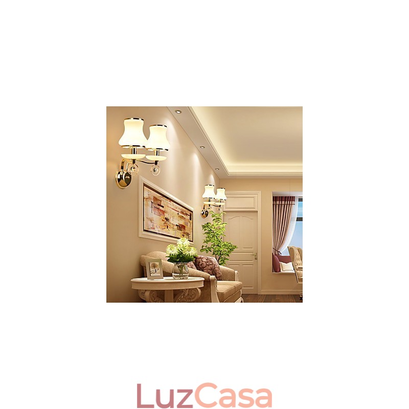 Recurso eletrogalvanizado contemporâneo moderno para arandelas de parede de luz ambiente de cristal