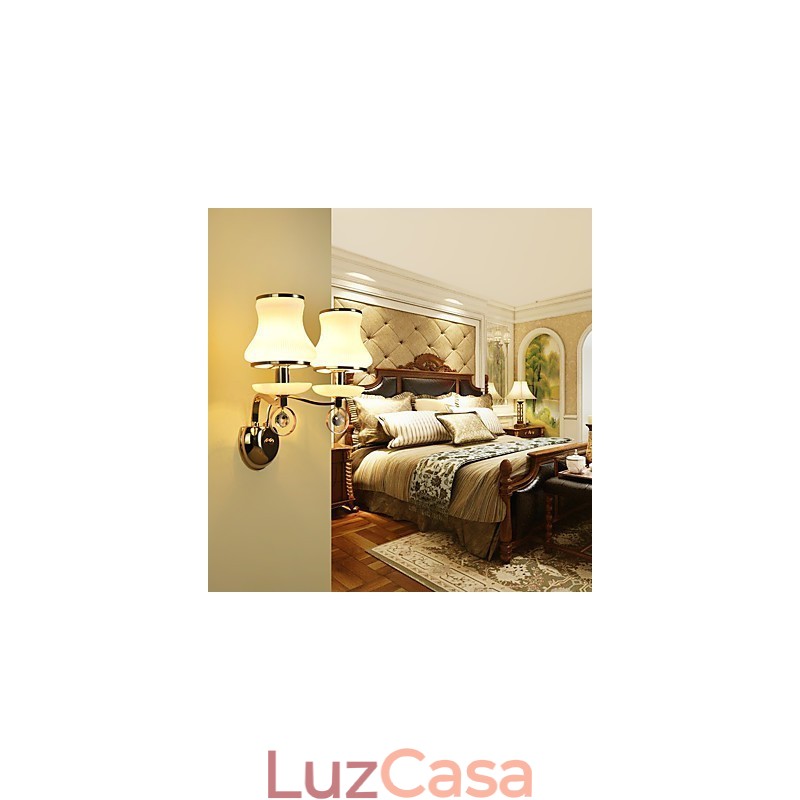 Recurso eletrogalvanizado contemporâneo moderno para arandelas de parede de luz ambiente de cristal