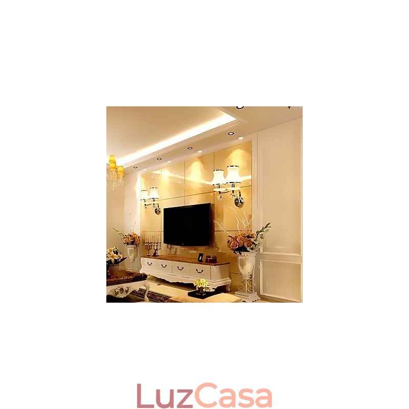 Recurso eletrogalvanizado contemporâneo moderno para arandelas de parede de luz ambiente de cristal