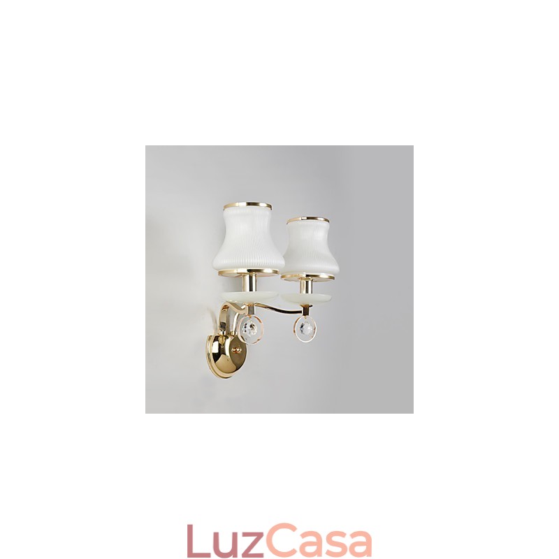 Recurso eletrogalvanizado contemporâneo moderno para arandelas de parede de luz ambiente de cristal