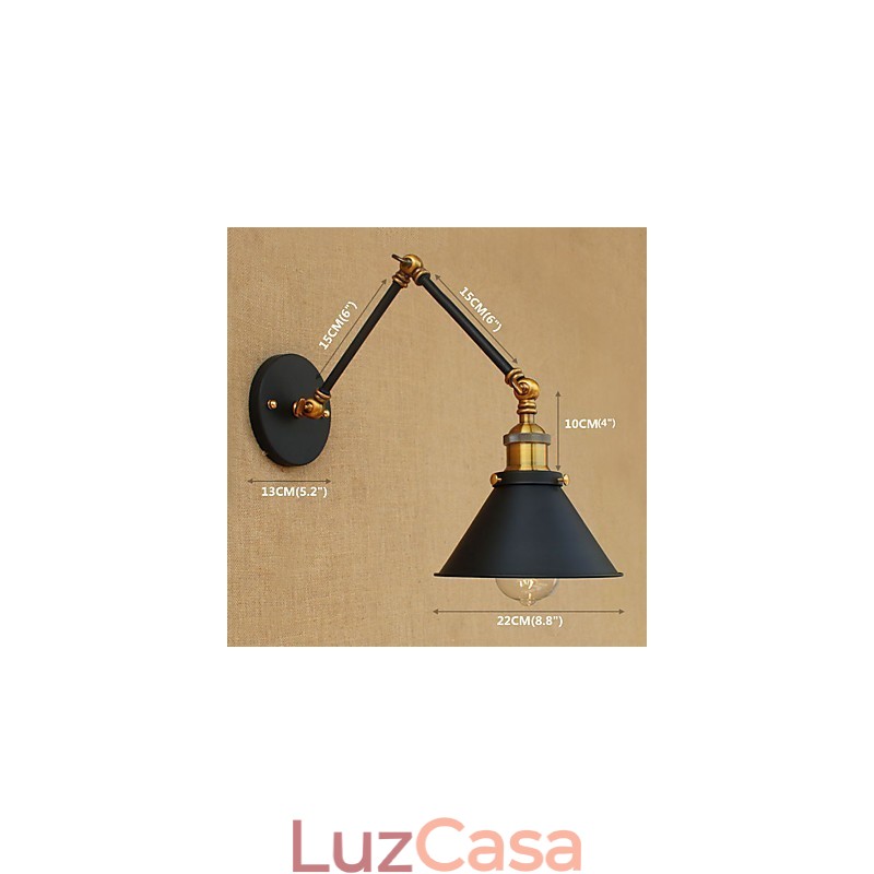 Luminária de parede industrial vintage de latão, luminária de parede, iluminação doméstica, decoração interna, luminária de parede