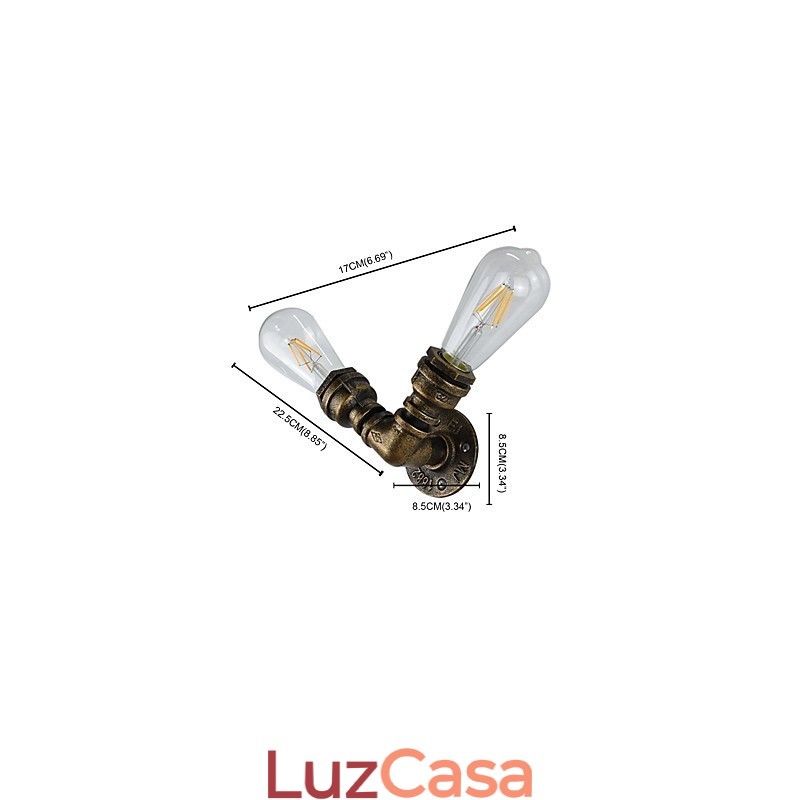 Luminária de parede Arandelas de parede Luminária de parede de ferro Lâmpada de parede sabre de luz preta muda na parede