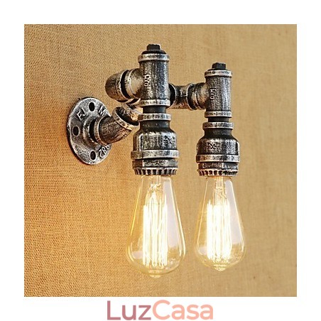 Pintura retrô country para apliques de parede com luz ambiente e braço oscilante Pintura retrô country para apliques de parede com luz ambiente e braço oscilante