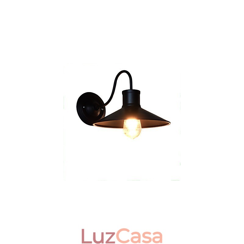 Luminária de parede Arandelas de parede Luminária de parede de ferro Lâmpada de parede sabre de luz preta muda na parede