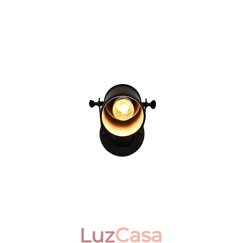 Luminária de parede de aço pintado, decoração de café americano preto e branco, luminária de parede retrô, lâmpada de sabre de luz na parede