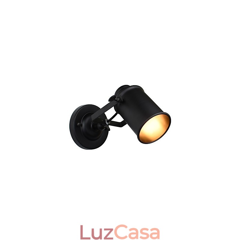 Luminária de parede de aço pintado, decoração de café americano preto e branco, luminária de parede retrô, lâmpada de sabre de luz na parede