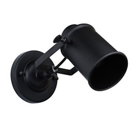 Luminária de parede de aço pintado, decoração de café americano preto e branco, luminária de parede retrô, lâmpada de sabre de luz na parede