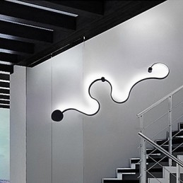 Apliques de parede Moderno Contemporâneo Pintura Característica Alumínio Luz de parede para Quarto Escada Sala de estar Lâmpada
