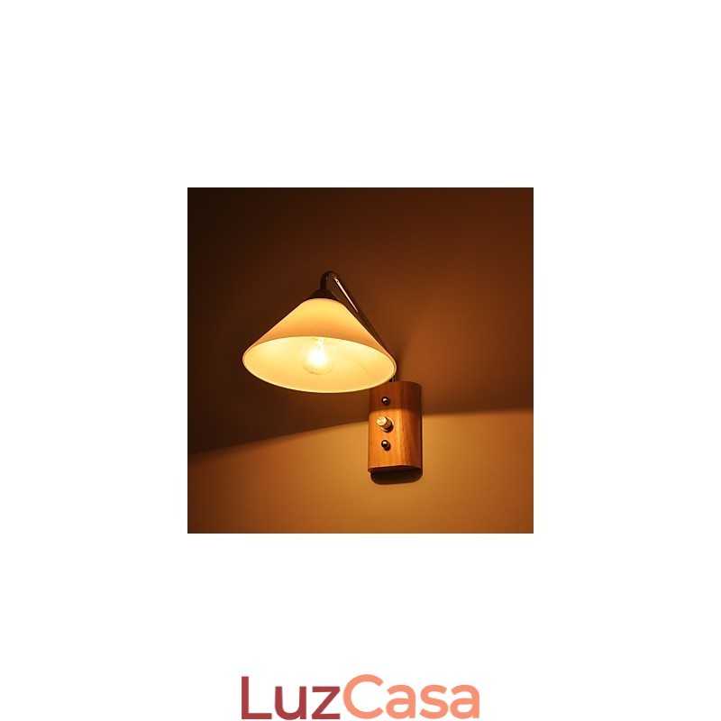 Luminária de parede simples, abajur de mesa de cabeceira com cúpula de vidro e madeira maciça para quarto, cômoda, sala de estar, quarto de bebê, dormitório universitário, mesa de centro, estantes de livros