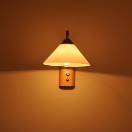 Luminária de parede simples, abajur de mesa de cabeceira com cúpula de vidro e madeira maciça para quarto, cômoda, sala de estar, quarto de bebê, dormitório universitário, mesa de centro, estantes de livros