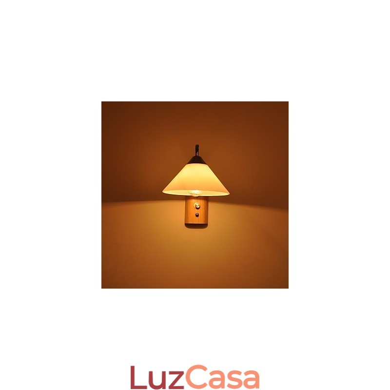 Luminária de parede simples, abajur de mesa de cabeceira com cúpula de vidro e madeira maciça para quarto, cômoda, sala de estar, quarto de bebê, dormitório universitário, mesa de centro, estantes de livros