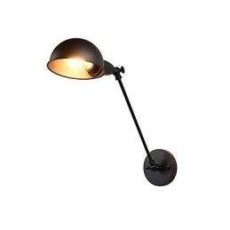 Luminária de parede de aço pintado, decoração de café americano preto e branco, luminária de parede retrô, lâmpada de sabre de luz na parede
