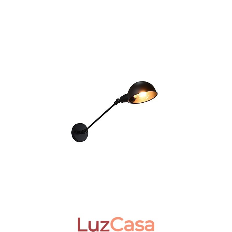 Luminária de parede de aço pintado, decoração de café americano preto e branco, luminária de parede retrô, lâmpada de sabre de luz na parede