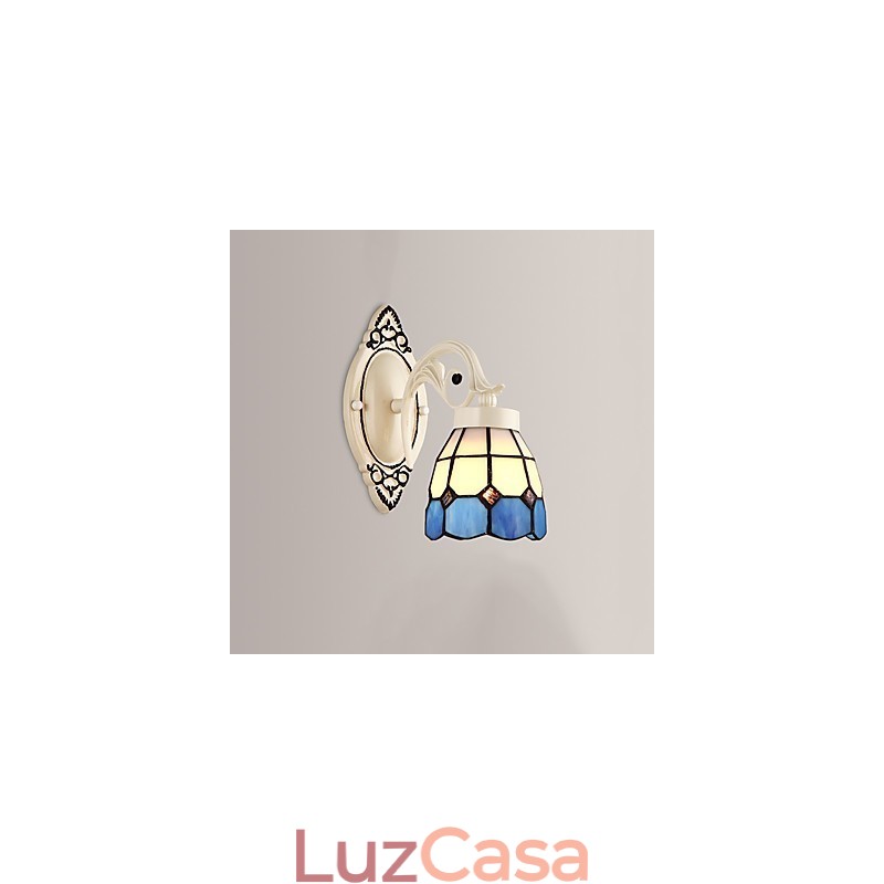 Pintura rústica de chalé para arandelas de parede com luz ambiente