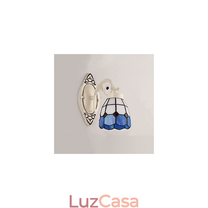 Pintura rústica de chalé para arandelas de parede com luz ambiente