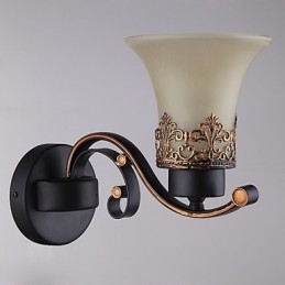 Luminária de parede vintage americana de metal com vidro para sala de jantar, sala de estar, hall de entrada, decoração de parede