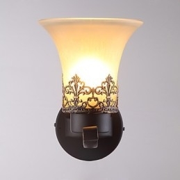 Luminária de parede vintage americana de metal com vidro para sala de jantar, sala de estar, hall de entrada, decoração de parede