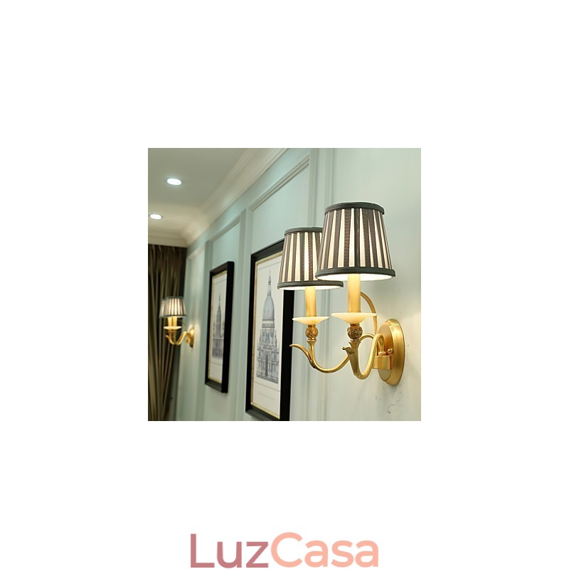 Simples Country Tradicional Clássico Latão Recurso para Mini Estilo Uplight Wall Sconces Luz de Parede