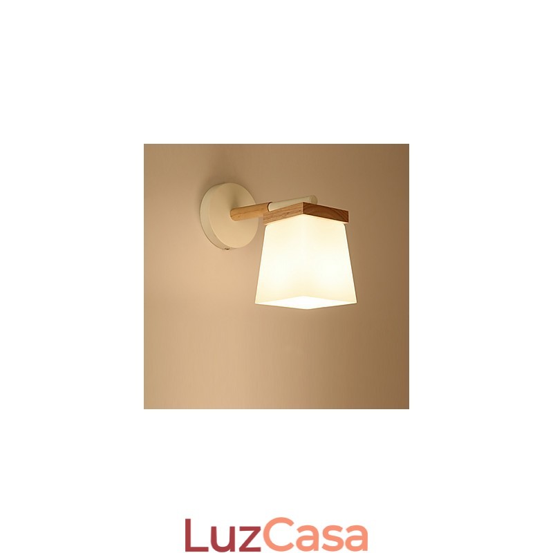 Luminária de parede Squere Glassshade para quarto, luminária de parede moderna com luz ambiente, luminária de parede