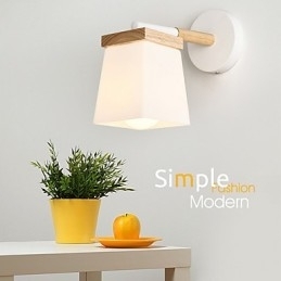 Luminária de parede Squere Glassshade para quarto, luminária de parede moderna com luz ambiente, luminária de parede