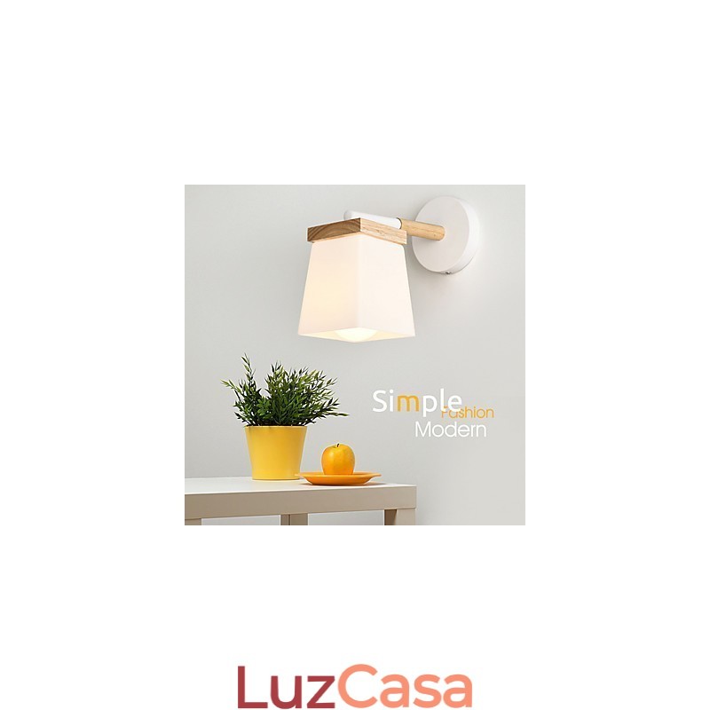 Luminária de parede Squere Glassshade para quarto, luminária de parede moderna com luz ambiente, luminária de parede