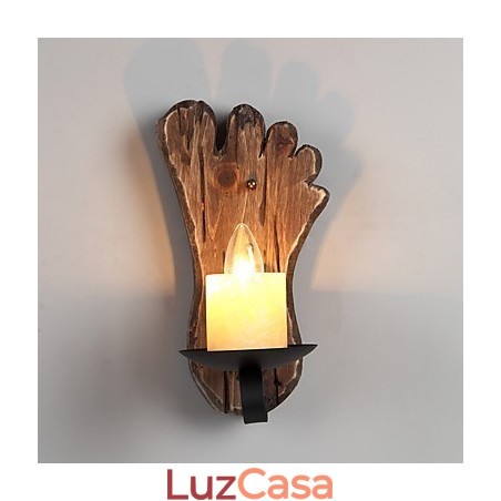 Luminária de parede de pintura de metal de madeira vintage retrô industrial de cabeça única para decoração de corredor de hotel em casa Luminária de parede de pintura de metal de madeira vintage retrô industrial de cabeça única para decoração de corredor de hotel em casa
