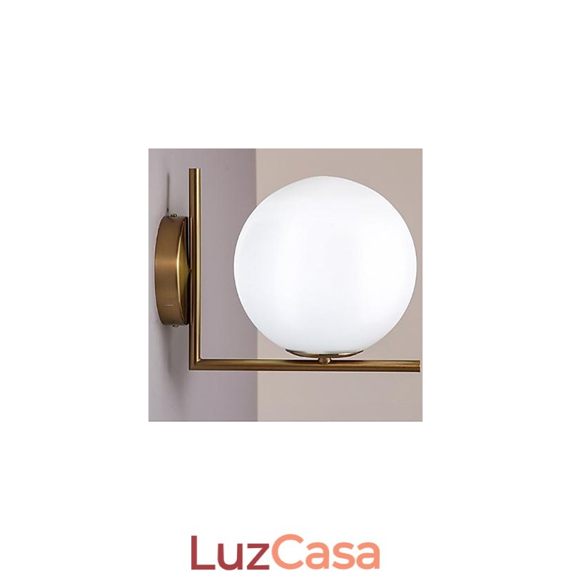 Luminária de parede contemporânea e de vidro contraído Ferro forjado Individualidade