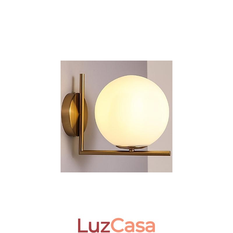 Luminária de parede contemporânea e de vidro contraído Ferro forjado Individualidade