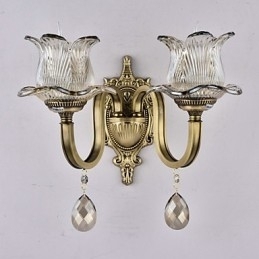 Luminária de parede estilo mini uplight com recurso de latão rústico Lodge