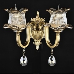 Luminária de parede estilo mini uplight com recurso de latão rústico Lodge