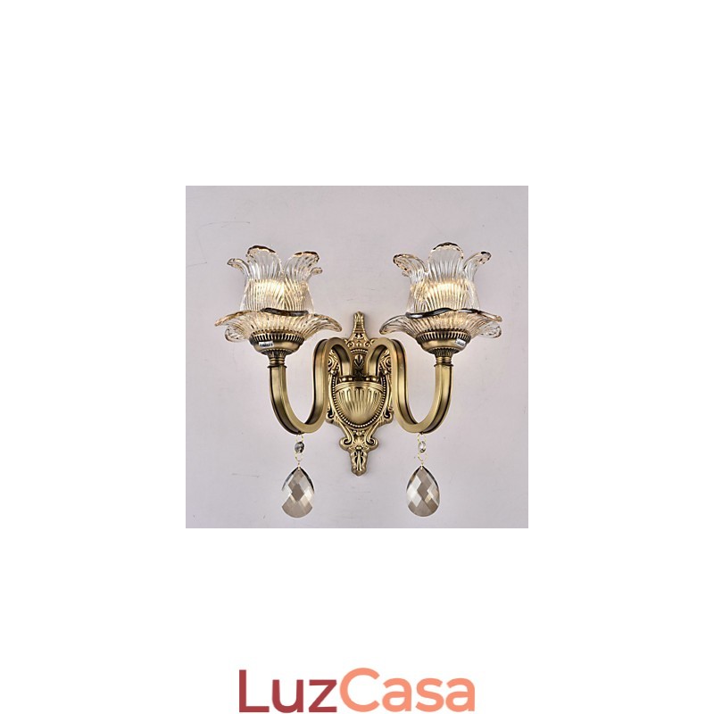 Luminária de parede estilo mini uplight com recurso de latão rústico Lodge