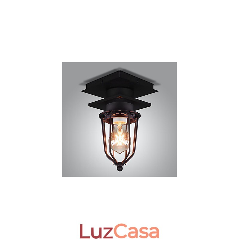 Luminária de parede retrô forjada, lâmpada de teto de cabeça única, antiga, estilo loft, americana, ferro, vintage, gaiolas pequenas