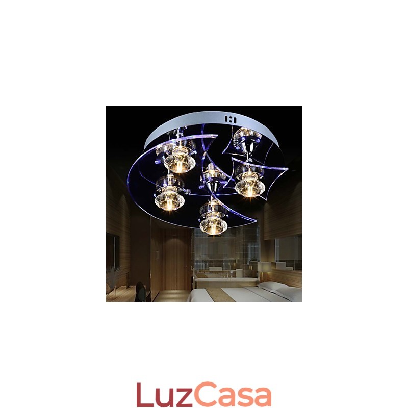 Lustre Moderno Cristal Living 4 Luzes